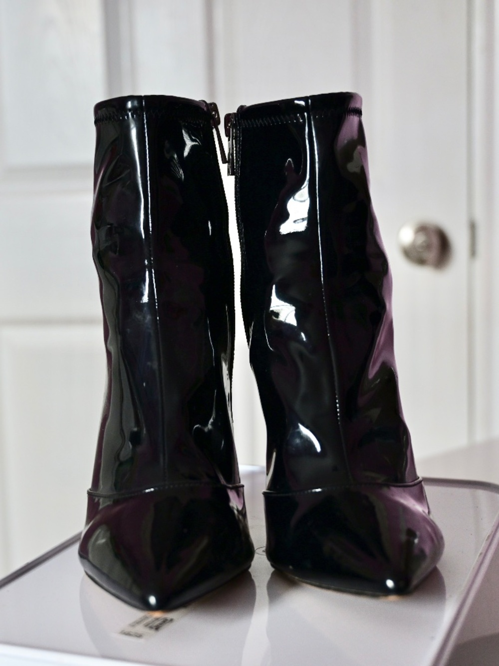 Jessica Simpson Women's Alliye Black Patent Pointed-Toe Stiletto Ankle Booties
